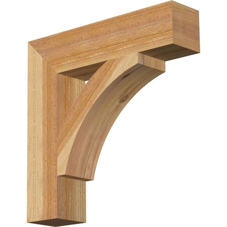 Ekena Millwork Thorton Block Rough Sawn Bracket, Western Red Cedar, 4"W x 18"D x 18"H BKT04X18X18THR05RWR